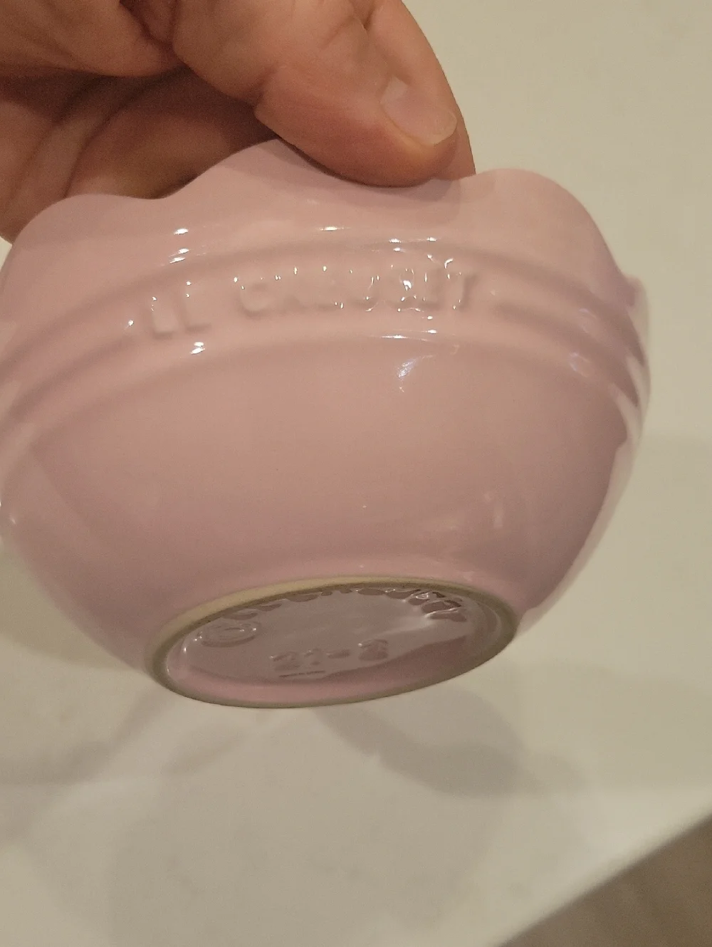 Le Creuset Chiffon Pink Bowl With Matching Cafe Spoon